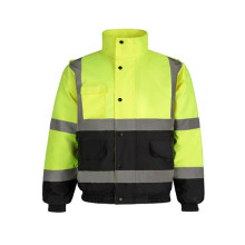 Amazon Hotsale Herren Hohe Sichtbarkeit reflektierende Bomberjacke Reflektierende Kleidung für Sicherheitsmantel